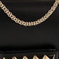 Pre Owned حقيبة كلتش فا فا فوم روكستد جلد أسود