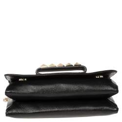 Pre Owned حقيبة كلتش فا فا فوم روكستد جلد أسود