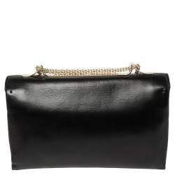 Pre Owned حقيبة كلتش فا فا فوم روكستد جلد أسود