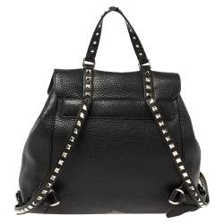 Valentino Black Leather Rockstud Backpack