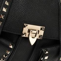 Valentino Black Leather Rockstud Backpack