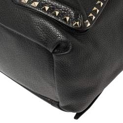 Valentino Black Leather Rockstud Backpack