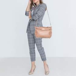 Pre Owned Valentino Pink Soft Leather Rockstud Top Handle Bag