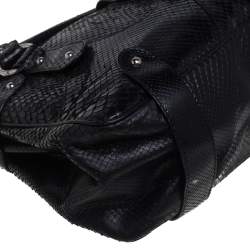 Valentino Black Python Leather Satchel