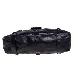 Valentino Black Python Leather Satchel