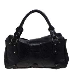 Valentino Black Python Leather Satchel