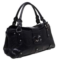 Valentino Black Python Leather Satchel