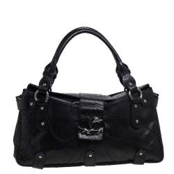 Valentino Black Python Leather Satchel