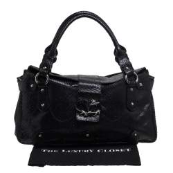 Valentino Black Python Leather Satchel