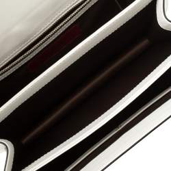 Pre Owned حقيبة فالنتينو جلد أبيض شبكة معدن بفيونكة بقلاب بيد علوية