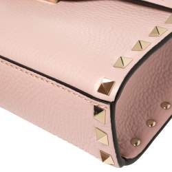 Pre Owned Valentino Pink Leather Small Rockstud Crossbody Bag