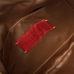 مملوكة مسبقًا Valentino Cream Canvas Embroidered Catch Hobo