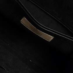 Pre Owned Valentino Black Grained Leather Rockstud Medium Glam Lock Flap Bag