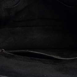 Pre Owned Valentino Black Grained Leather Rockstud Medium Glam Lock Flap Bag