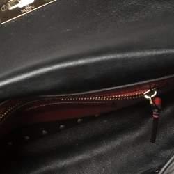 Pre Owned Valentino Black Quilted Leather Rockstud Spike Top Handle Bag
