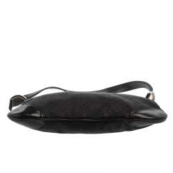 Valentino Black Monogram Canvas and Leather Vintage Baguette Shoulder Bag