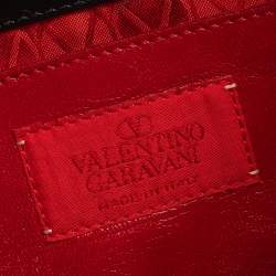 Valentino Black Monogram Canvas and Leather Vintage Baguette Shoulder Bag