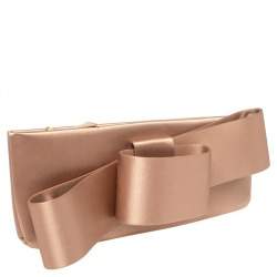 مملوكة مسبقًا حقيبة كلتش فالنتينو فيونكة ساتان وردي نود