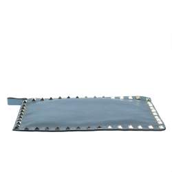 Pre Owned حقيبة صغيرة فالنتينو كورن فلور روكستد جلد أزرق متوسطة بسحاب