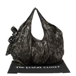 Pre Owned Valentino Black Day Lace Large Nuage Bow Hobo