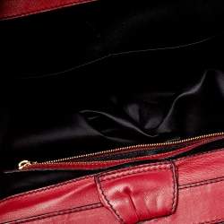 مملوكة مسبقًا Valentino Dark Red Leather Bow Frame Satchel