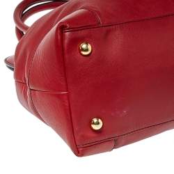 مملوكة مسبقًا Valentino Dark Red Leather Bow Frame Satchel