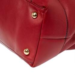 مملوكة مسبقًا Valentino Dark Red Leather Bow Frame Satchel