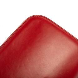 Pre Owned Valentino Red Leather Medium Rockstud Glam Lock Flap Bag