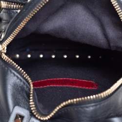 Pre Owned Valentino Black Leather Mini Rockstud Backpack