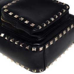 Pre Owned Valentino Black Leather Mini Rockstud Backpack
