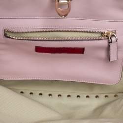 مملوكة مسبقًا Valentino Pink Leather Small Rockstud Trapeze Tote