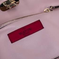مملوكة مسبقًا Valentino Pink Leather Small Rockstud Trapeze Tote
