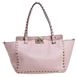 ممل وكة مسبقًا Valentino Pink Leather Small Rockstud Trapeze Tote
