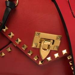 Pre Owned Valentino Rouge Pur Smooth Leather Rockstud Hype Shoulder Bag