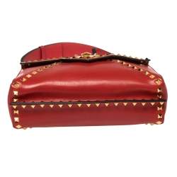 Pre Owned Valentino Rouge Pur Smooth Leather Rockstud Hype Shoulder Bag
