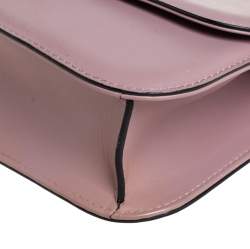 Pre Owned Valentino Pink Leather Medium Rockstud Glam Lock Flap Bag
