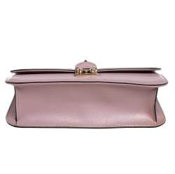 Pre Owned Valentino Pink Leather Medium Rockstud Glam Lock Flap Bag