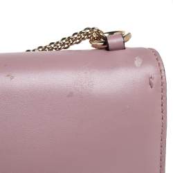Pre Owned Valentino Pink Leather Medium Rockstud Glam Lock Flap Bag