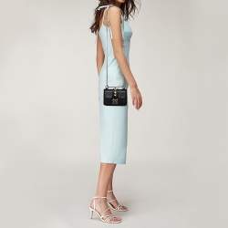 Pre Owned Valentino Black Leather Mini Rockstud Glam Lock Shoulder Bag