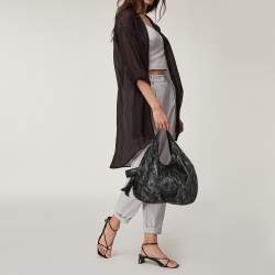 Pre Owned Valentino Black Day Lace Large Nuage Bow Hobo