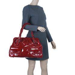 مملوكة مسبقًا حقيبة يد ريد فالنتينو هيستوار جلد لامع