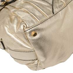 Pre Owned Valentino Metallic Gold Leather Satchel
