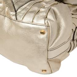 Pre Owned Valentino Metallic Gold Leather Satchel
