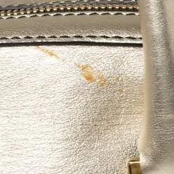 Pre Owned Valentino Metallic Gold Leather Satchel