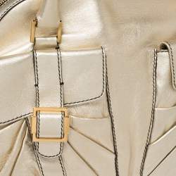 Pre Owned Valentino Metallic Gold Leather Satchel