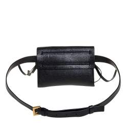 Pre Owned Valentino Black Leather Vring Belt Bag