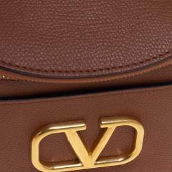 Pre Owned Valentino Tan Leather VLogo Belt Bag