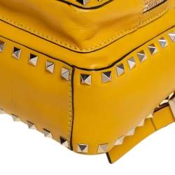 Pre Owned Valentino Mustard Leather Mini Rockstud Backpack
