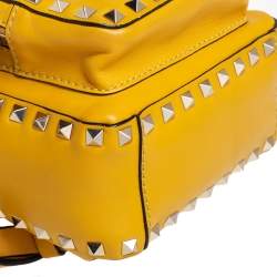 Pre Owned Valentino Mustard Leather Mini Rockstud Backpack