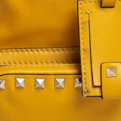 Pre Owned Valentino Mustard Leather Mini Rockstud Backpack
